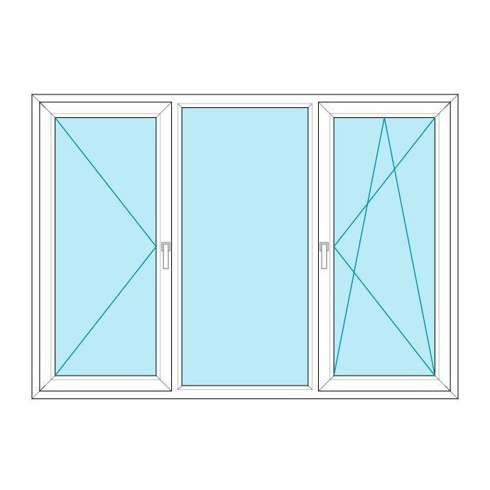 Okno 3-skrzydłowe R+FIX+RU