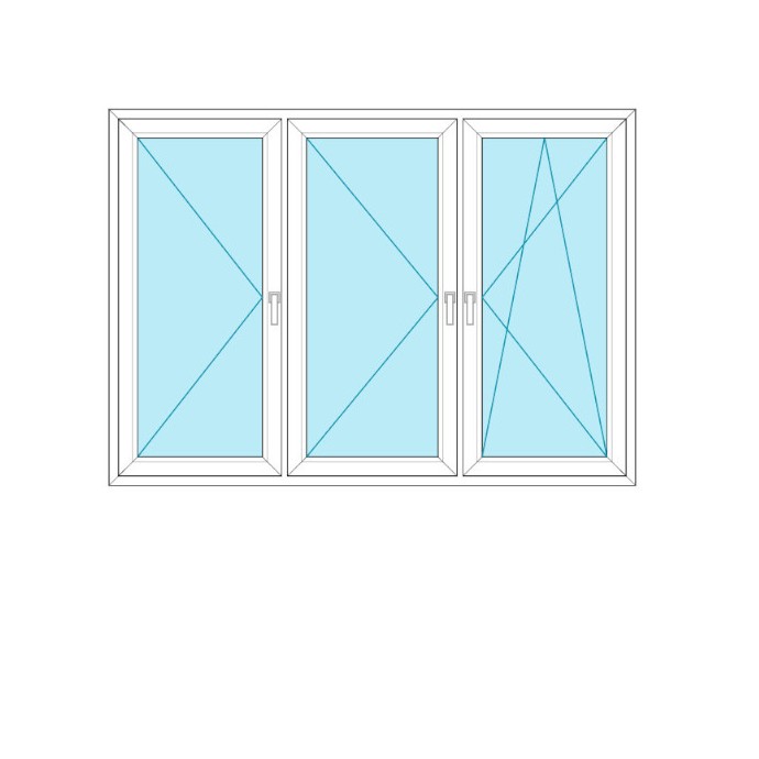 Okno 3-skrzydłowe R+R+RU