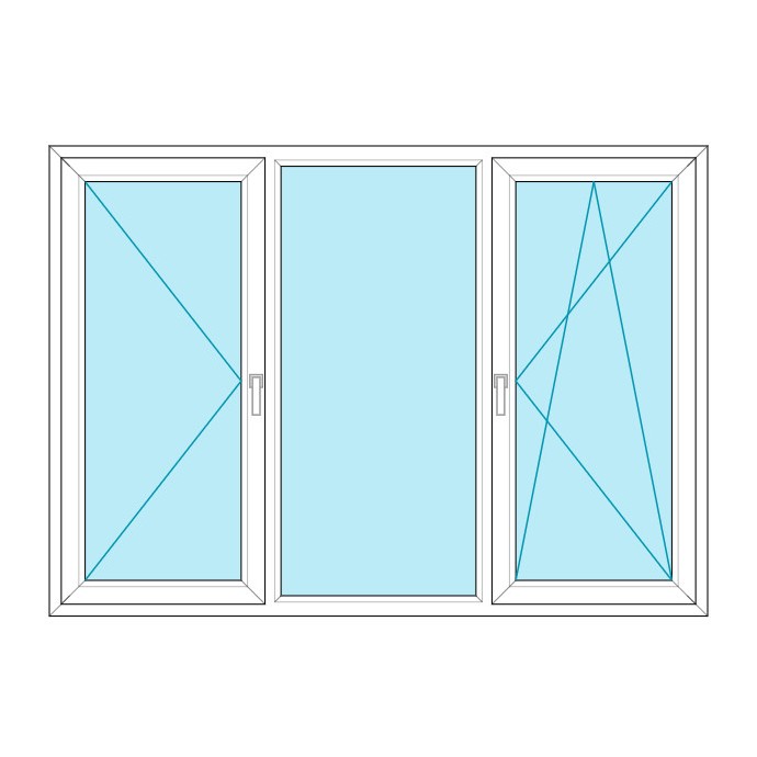Okno 3-skrzydłowe R+FIX+RU